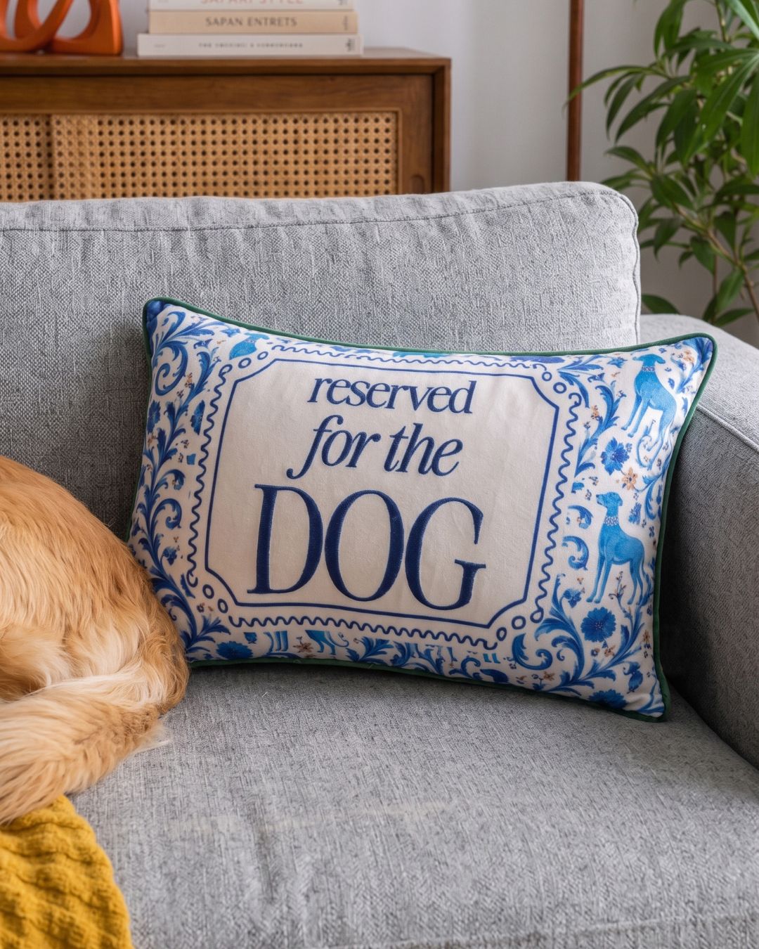 reserved for the dog pillow