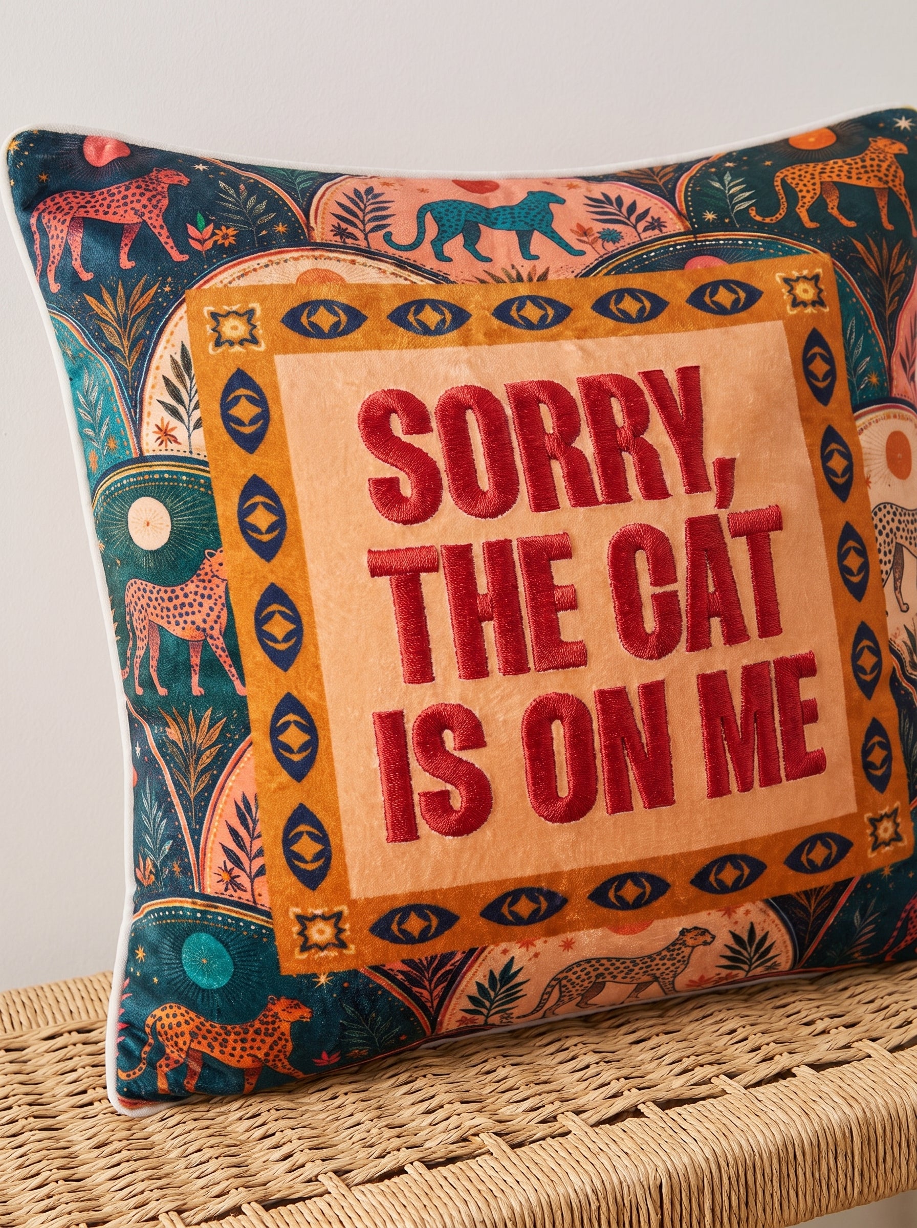 sorry the cat is on me pillow