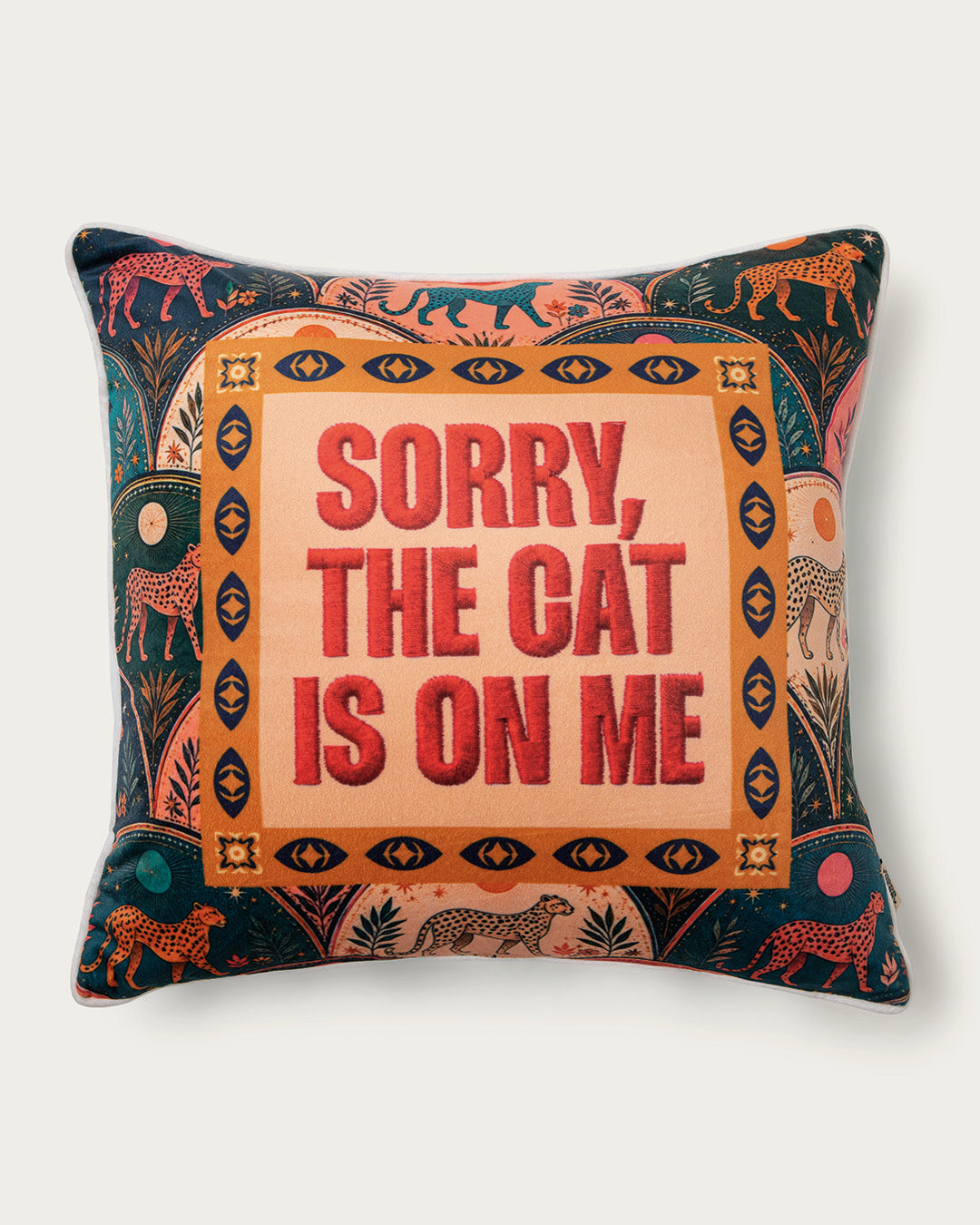 sorry the cat is on me pillow
